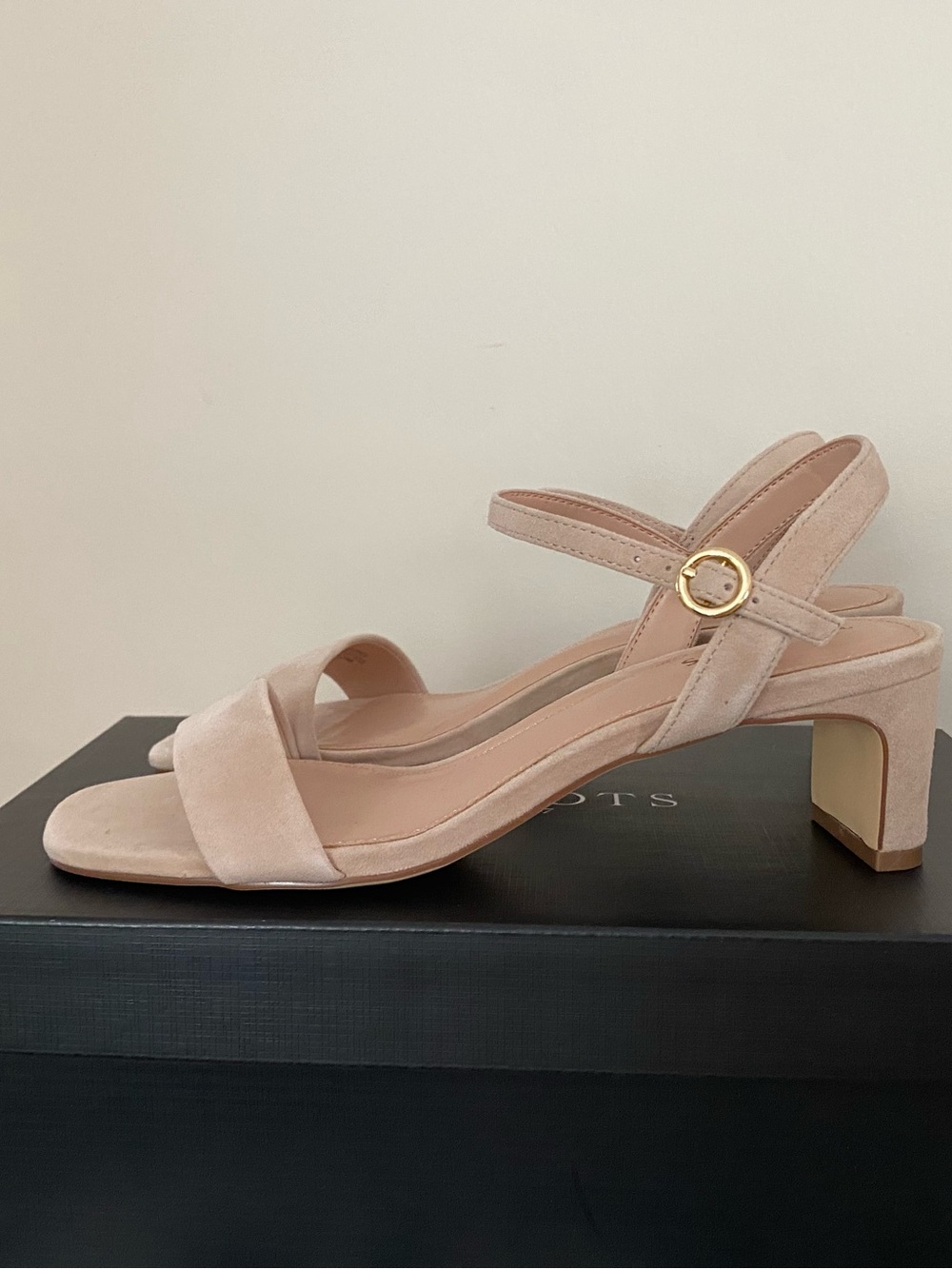 Talbots Blush Suede Block Heel Slingbacks